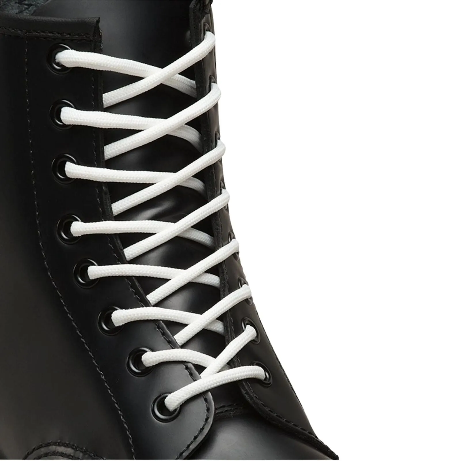 140cm Dr. Martens Round Boot Laces – White Polyester Laces for 8–10 Eye Boots, 1 Pair
