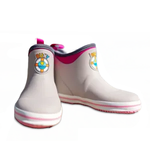 Buoy Children's Pink & Grey Rubber Slip On Deck Boots BB104