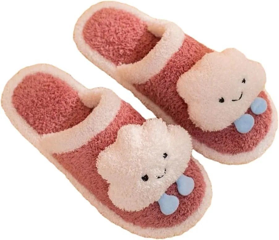 Cute Cloud Fuzzy Slippers for Women Men Soft Plush Non Slip Warm Winter Faux Fur Cozy Slipper Indoor Home Slippers Fluffy House Slipper Christmas Slipper Gifts