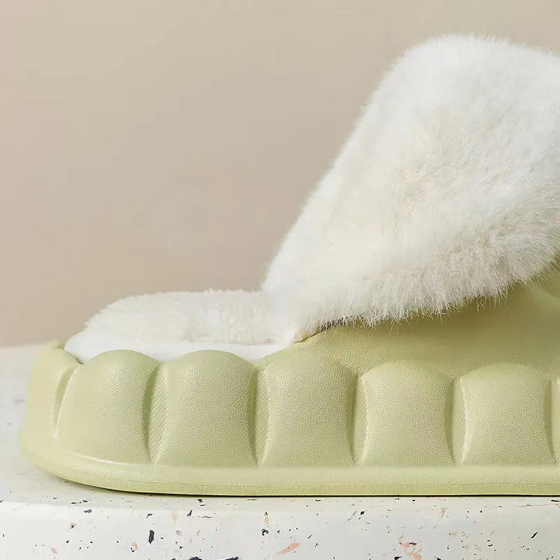 Fuzzy Slippers with Detachable Lining for Women