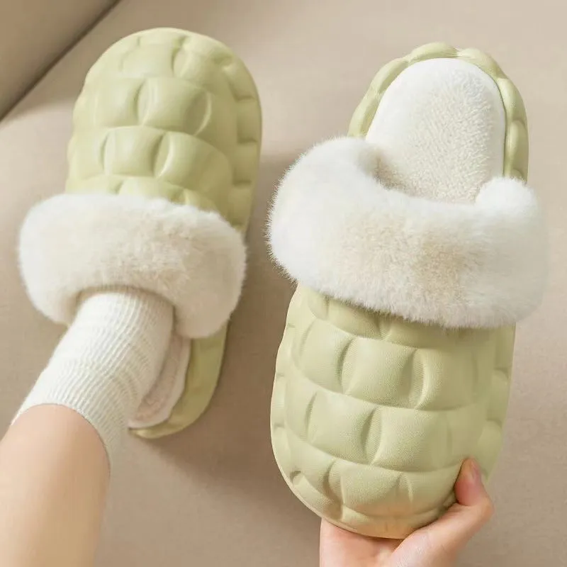Fuzzy Slippers with Detachable Lining for Women