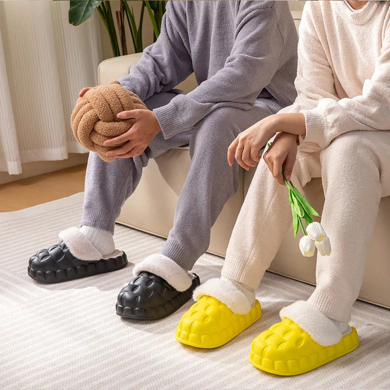 Fuzzy Slippers with Detachable Lining for Women