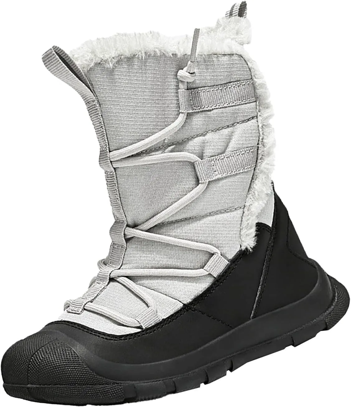 Girl Winter Boots Cozy Faux Fur Anti-Slip Snow Boots Lace Up Comfort Stylish Ankle Booties for Cold Weather