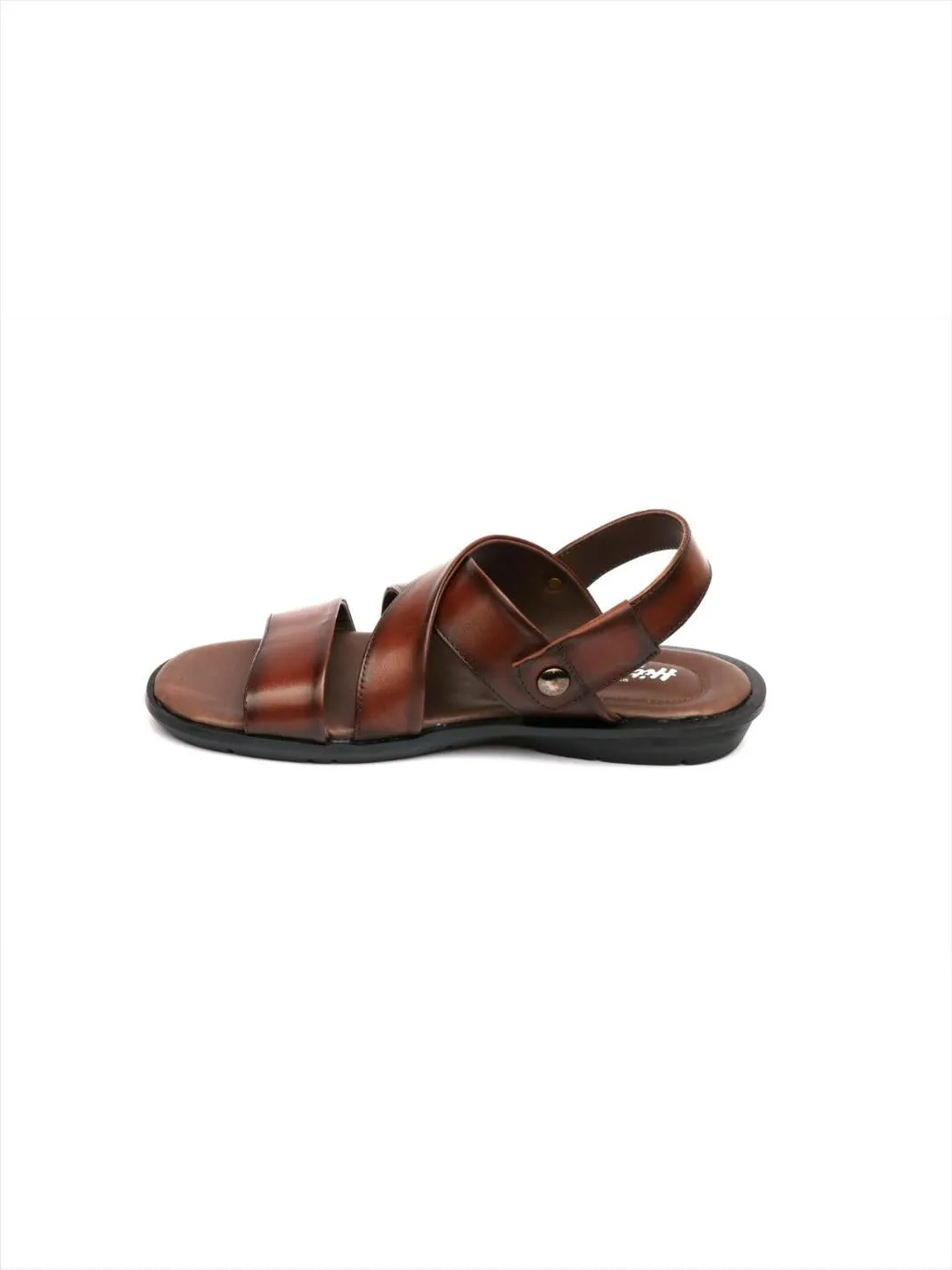 Hitz Men's Brown Leather Slip on Sandals