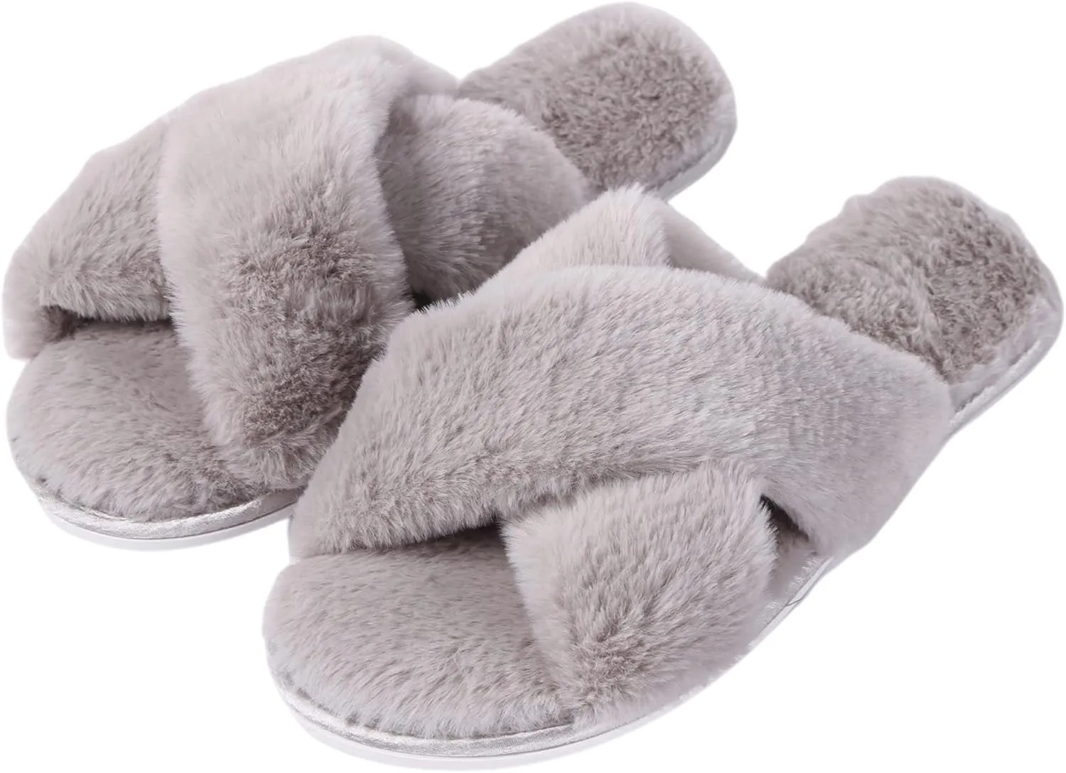 Home Slipper Cozy Slippers Women's Light House Indoor Slippers Fuzzy Cross/Open Toe Slippers