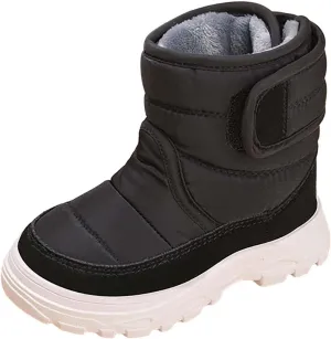 Insulated Snow Shoes For Boy Winter Walking Shoes For Baby Non Slip Plush Lined Ankle Boots Waterproof Hiking Boots