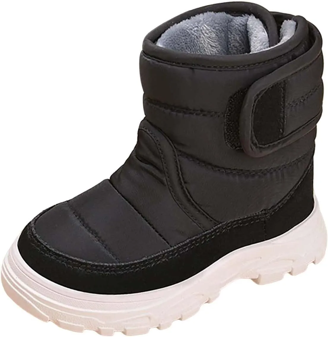 Insulated Snow Shoes For Boy Winter Walking Shoes For Baby Non Slip Plush Lined Ankle Boots Waterproof Hiking Boots