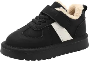 Kids Fleece Lined Sneakers Comfortable Cozy Warm Lightweight Non Slip Thick Athletic Walking 6c Boots for Toddler Girl