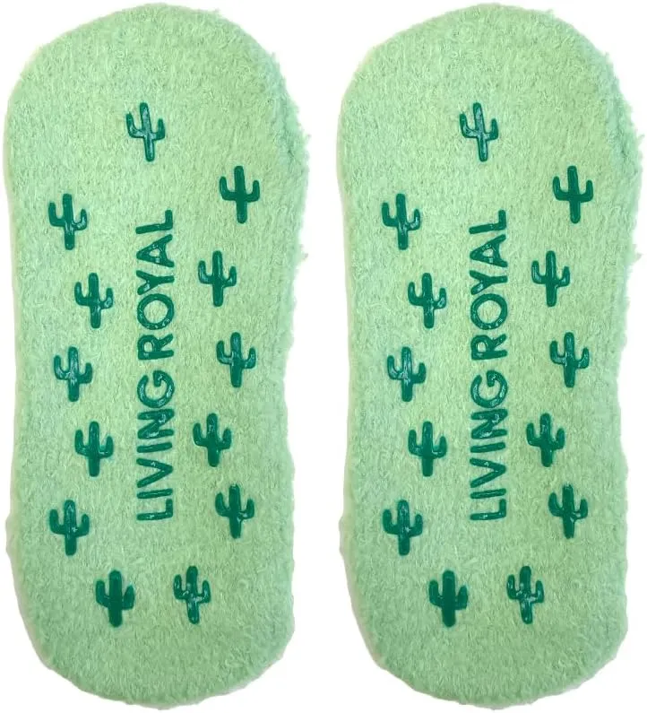 Living Royal Fuzzy Socks and Slippers - Cute and Creative Unique Designs Warm and Soft Comfy Grips on Bottom 100% Polyester