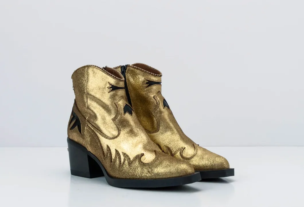 Nemonic Gold Ankle Boot