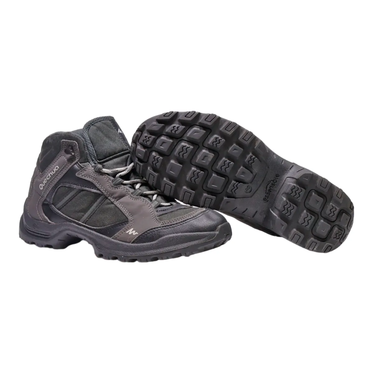 QUECHUA Hiking Boots Black Leather Mens UK 6.5