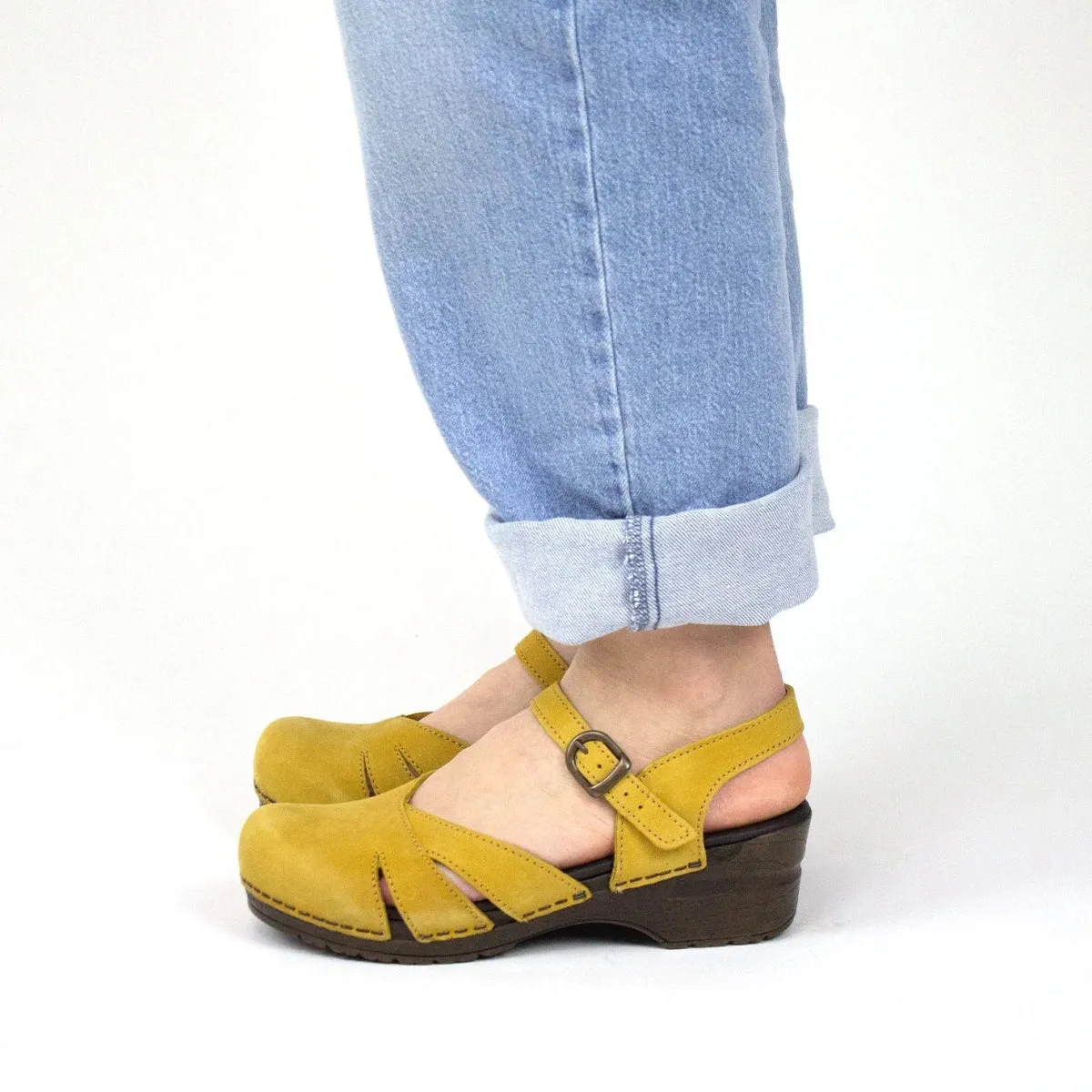 Sanita Margrethe Women's Adjustable Sandal In Mustard