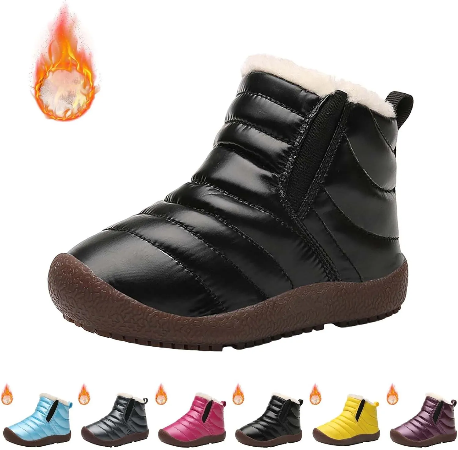 Snow Shoes For Boy Outdoor Warm Comfortable Non Slip Mid Calf Padded Small Big Kids Winter Shoes Tall Boots Girls