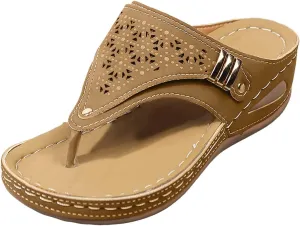 Women's Beach Thong Sandals Fashion Arch Support Flip Flops Lightweight Wedge Slippers Open Toe Slip On Sandals