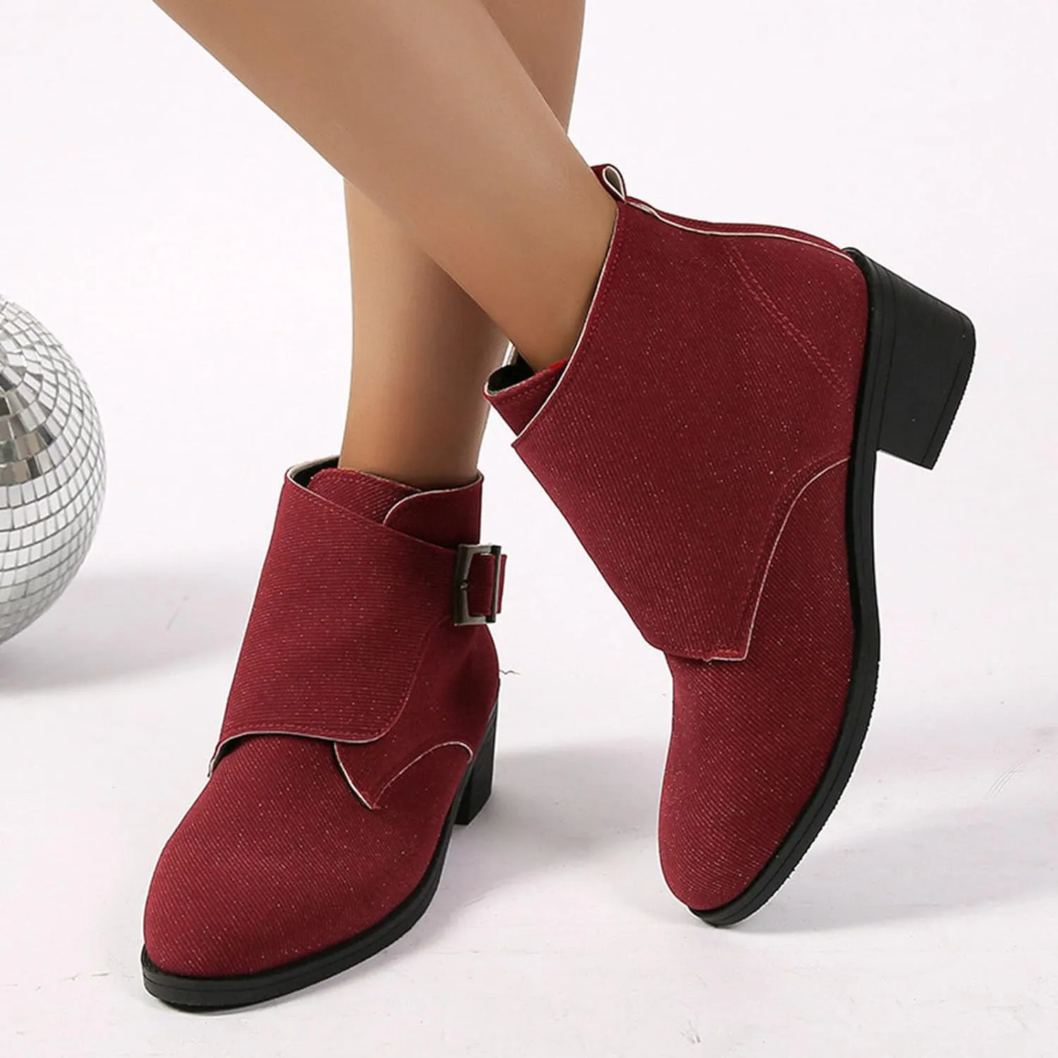 Women's Chunky Block Boots heels Side Zipper BootsKnee High Boots Casual Shoes Combat Chukka Side Zipper Rain Boots Cowboy