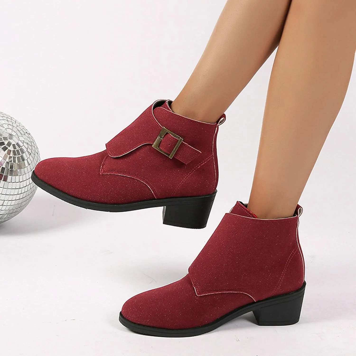 Women's Chunky Block Boots heels Side Zipper BootsKnee High Boots Casual Shoes Combat Chukka Side Zipper Rain Boots Cowboy