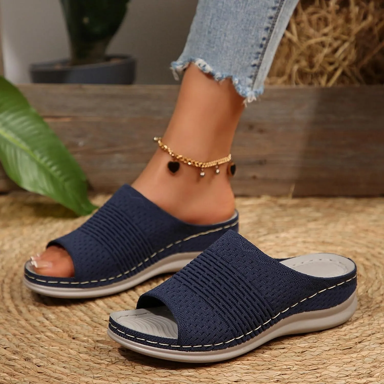 Women's Comfortable Open Toe Sandals Mid Heel Casual Footwear Perfect For Spring Summer Everyday Wear And