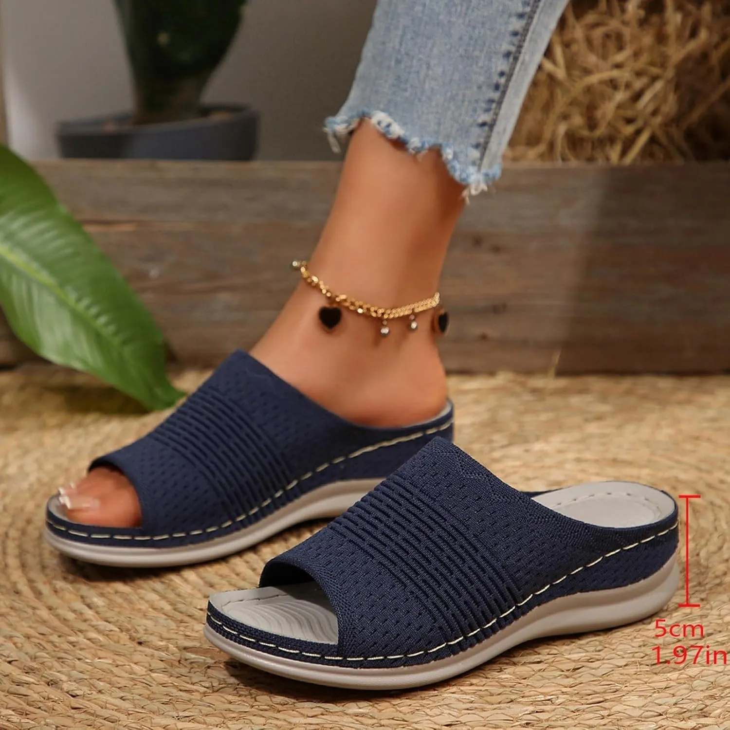 Women's Comfortable Open Toe Sandals Mid Heel Casual Footwear Perfect For Spring Summer Everyday Wear And