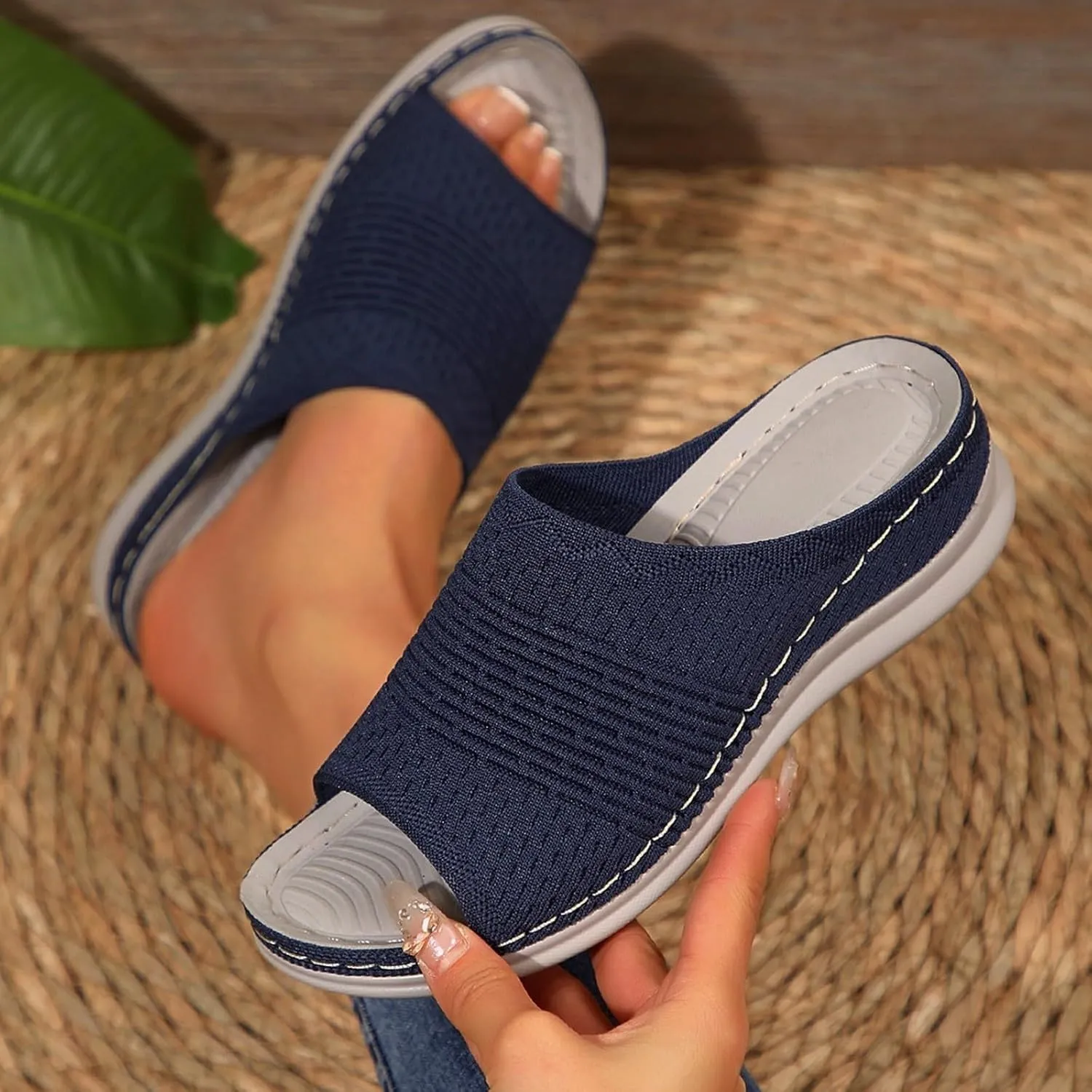 Women's Comfortable Open Toe Sandals Mid Heel Casual Footwear Perfect For Spring Summer Everyday Wear And