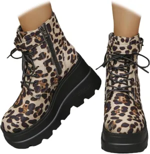 Womens Faux Suede Tassel Fringe Ankle Boots Fashion Round Toe Wedge Mid Calf Boots Dress Cowgirl Boots