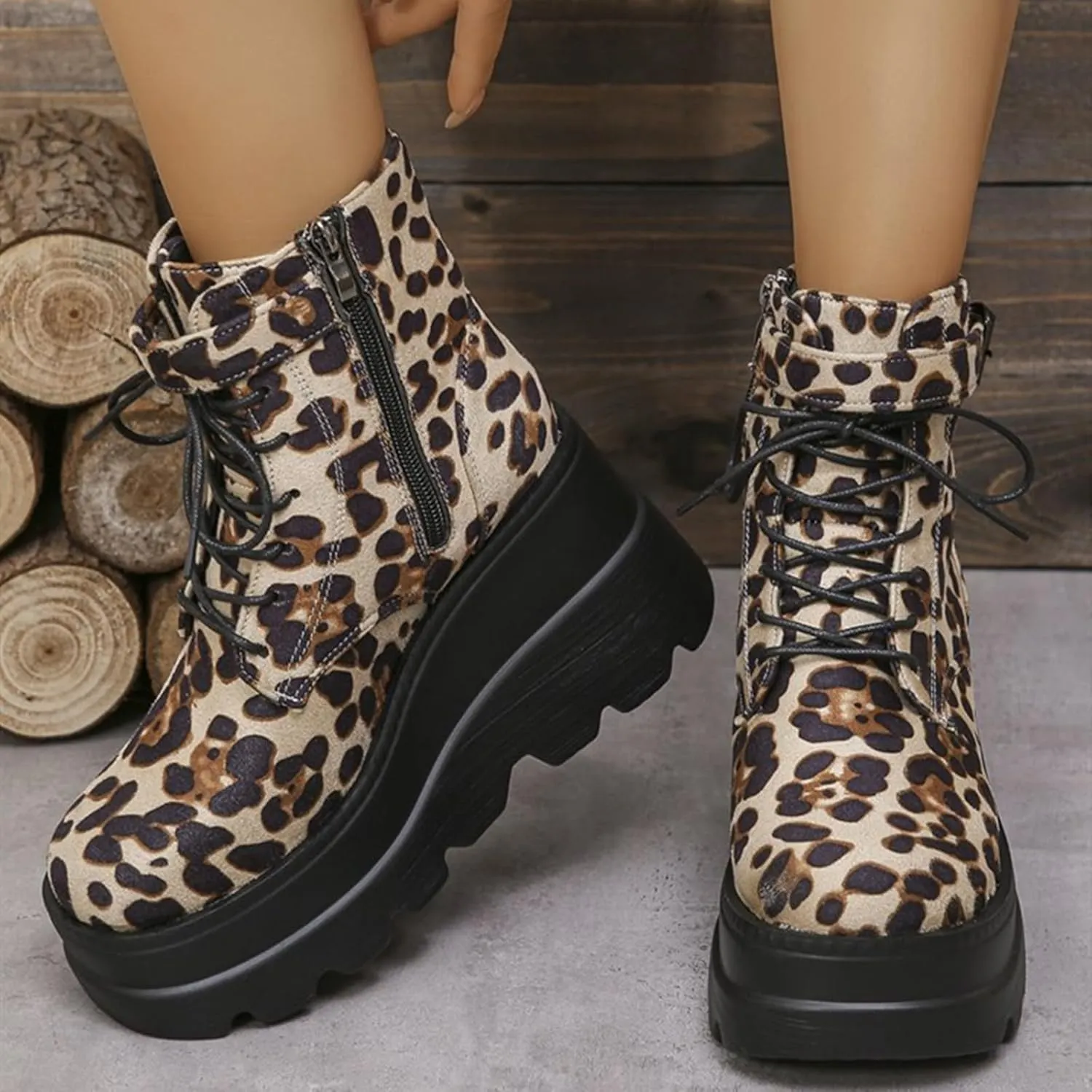 Womens Faux Suede Tassel Fringe Ankle Boots Fashion Round Toe Wedge Mid Calf Boots Dress Cowgirl Boots