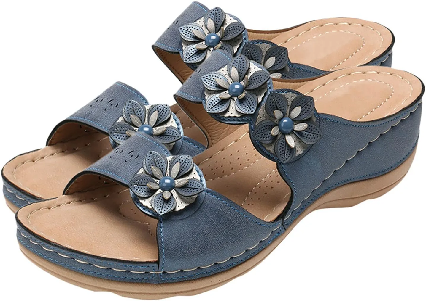 Womens Sandals Comfortable Flip Flops with Arch Support Summer Casual Dressy Wedge Platform Sandals Cute Shoes